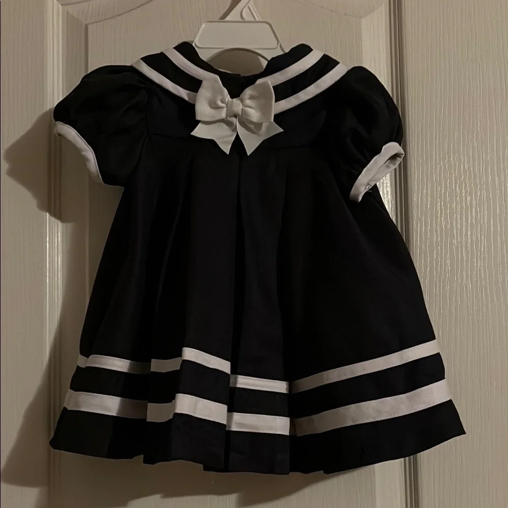 Rare Editions Navy Dress with White Details